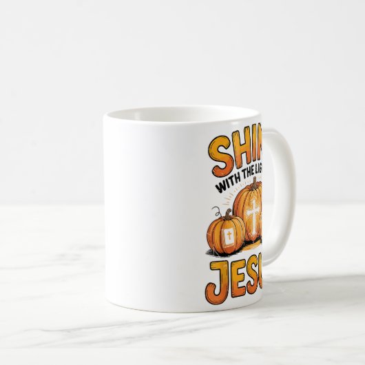Shine With The Light Of Jesus Halloween Christian Kaffeetasse (VorderseiteRechts)