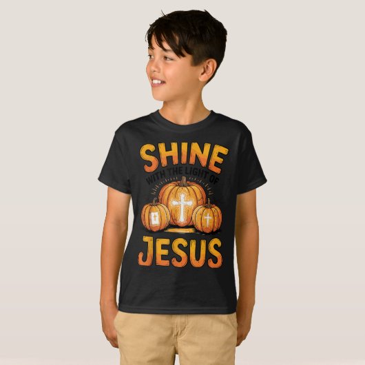 Shine With The Light Of Jesus Halloween Christian T-Shirt (Vorne ganz)