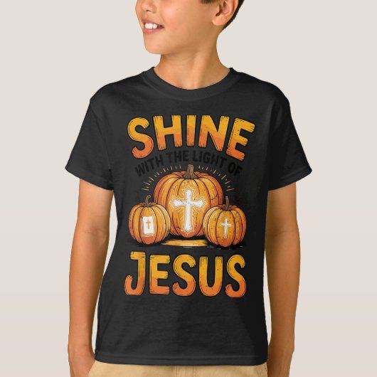 Shine With The Light Of Jesus Halloween Christian T-Shirt (Vorderseite)
