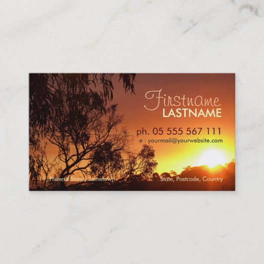 Shinend Sunset Business Card Visitenkarte (Vorderseite)