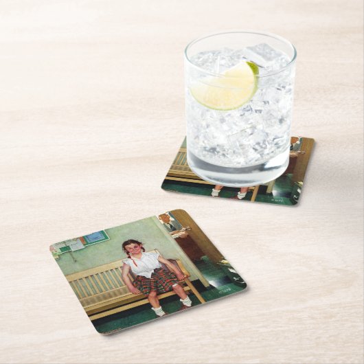 Shiner oder außerhalb des Hauptbüros Rechteckiger Pappuntersetzer (Vor Ort)