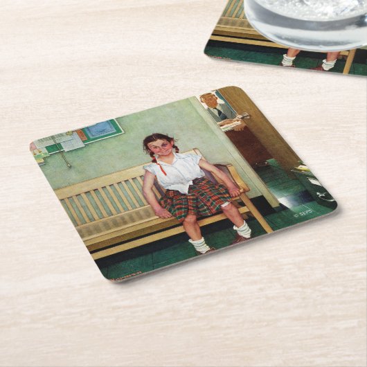 Shiner oder außerhalb des Hauptbüros Rechteckiger Pappuntersetzer (angewinkelt)