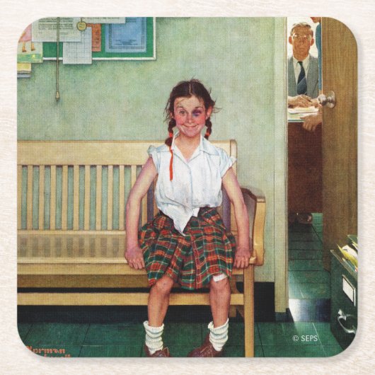 Shiner oder außerhalb des Hauptbüros Rechteckiger Pappuntersetzer (Vorderseite)