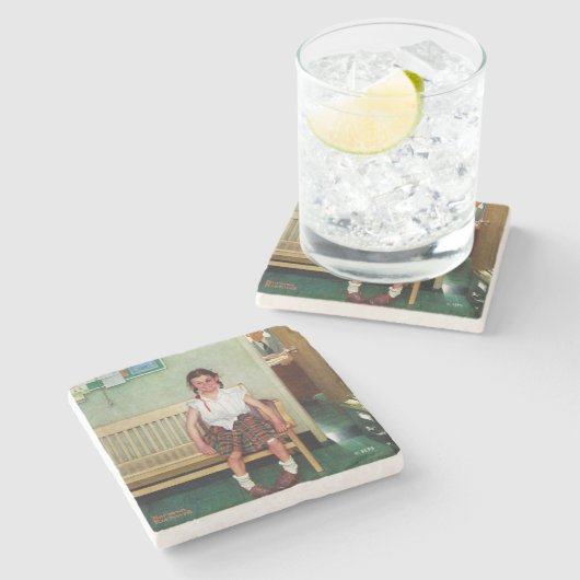 Shiner oder außerhalb des Hauptbüros Steinuntersetzer (Seitenansicht)