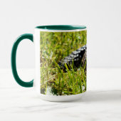 Shingleback Lizard on Grass, Kaffee Tasse (Links)
