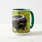 Shingleback Lizard on Grass, Kaffee Tasse (VorderseiteRechts)