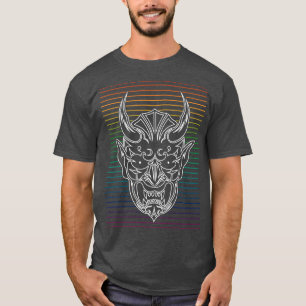 Shinigami Japanische Masken Linien T-Shirt