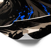 Shinigami Sumi-e Grunge Art Poster (Ecke)