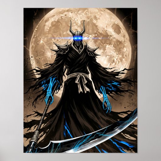 Shinigami Sumi-e Grunge Art Poster (Vorne)