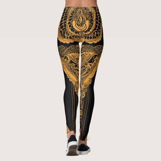 Shining Bee AI art Leggings (Rückseite)