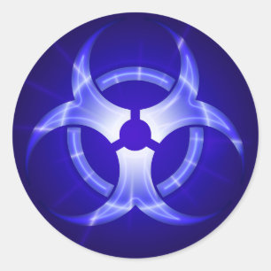 Shining Blue Biogefährdung Symbol Sticker