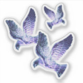 Shining Blue Christmas Doves Aufkleber (Vorderseite)