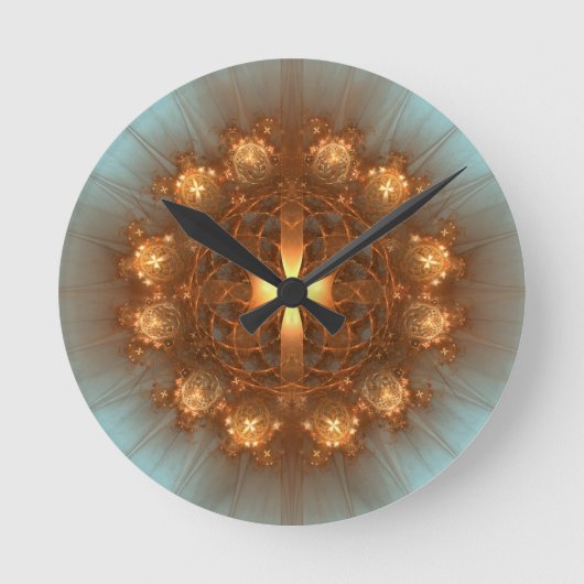 Shining Cross Mandala Runde Wanduhr (Vorderseite)