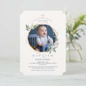 Shining Glory Foto Religiöse Einladung (Stehend Vorderseite)