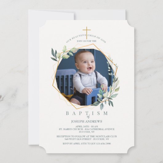 Shining Glory Foto Religiöse Einladung (Vorderseite)