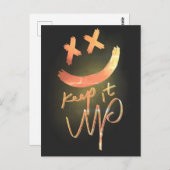 Shining Gold Behielt es auf Funny Smile Emoji Postkarte (Vorne/Hinten)