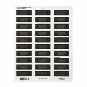 Shining Gold Dots Chic Black Return Address Label (Vorne)