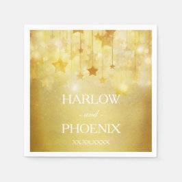 Shining Gold Stars Wedding Napkin Serviette