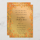 Shining Herbst Gold Mandarine Hochzeit Einladung (Vorne/Hinten)