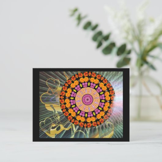 Shining Mandala Postkarte (Stehend Vorderseite)