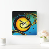 Shining Moon Fractal Art Quadratische Wanduhr (Zuhause)