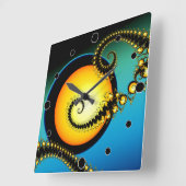 Shining Moon Fractal Art Quadratische Wanduhr (Winkel)