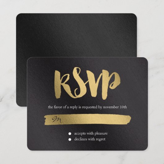 Shining Promise Wedding RSVP Card Karte (Vorne/Hinten)