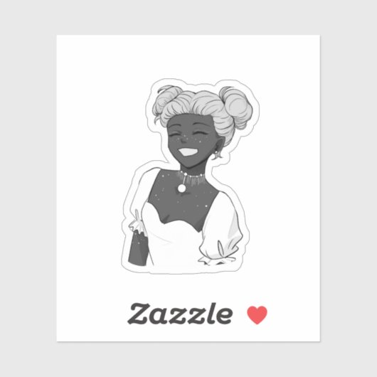 Shining Smile Girl Aufkleber (Blatt)