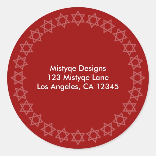 Shining Star Bar/Bat Mitzvah Address Labels Runder Aufkleber (Vorderseite)