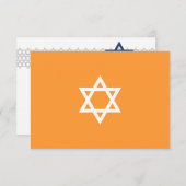 Shining Star Bar Mitzvah Blue RSVP Card (Vorne/Hinten)