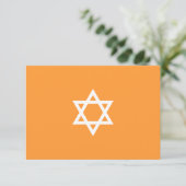 Shining Star Bar Mitzvah Blue RSVP Card Karte (Stehend Vorderseite)