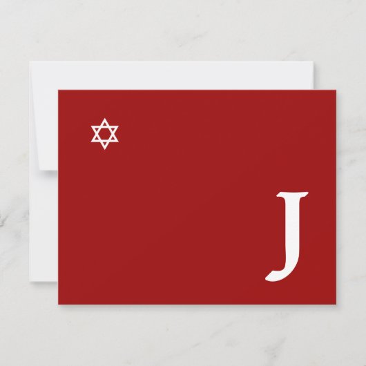 Shining Star Bar Mitzvah Monogram RSVP Card Karte (Vorderseite)