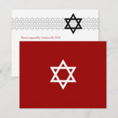 Shining Star Bar Mitzvah RSVP Card Karte (Vorne/Hinten)