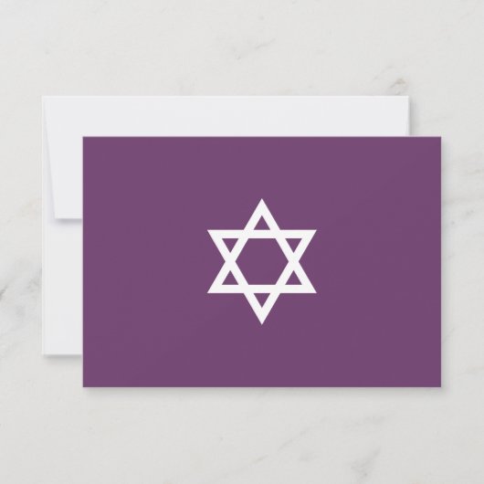 Shining Star Bar Mitzvah UAWG in Lila RSVP Karte (Vorderseite)