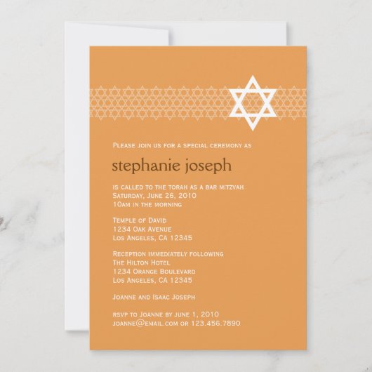 Shining Star Bat Mitzvah Einladung (Vorderseite)