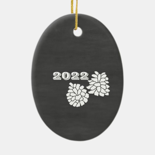 Shining Star Christmas Tree Chalkboard Keepake Keramikornament (Hinten)