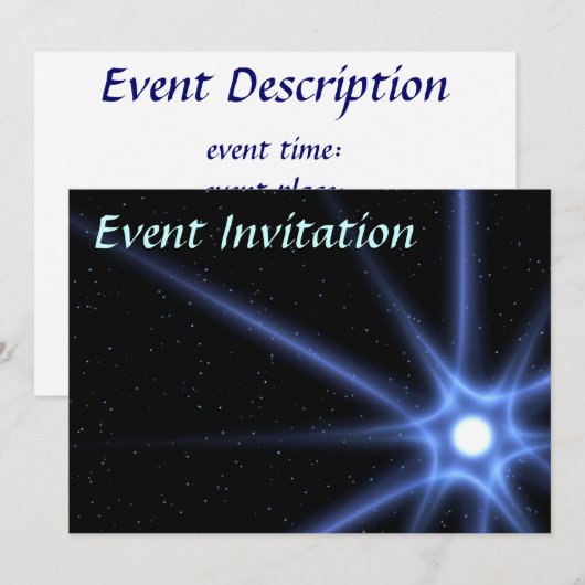 Shining Star Einladung (Vorne/Hinten)