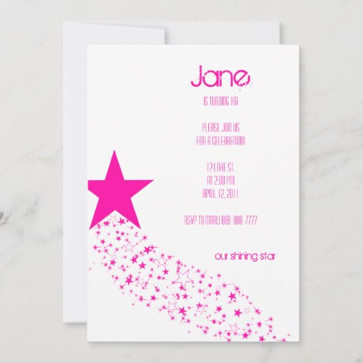 Shining-Star-Einladung Einladung (Rückseite)