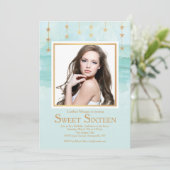 Shining Star Foto Einladung (Stehend Vorderseite)