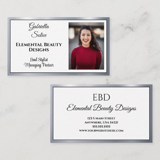 Shining Star Photo Business Card Visitenkarte (Vorne/Hinten)