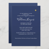 Shining Star Retirement Party Einladung Blue Gold (Vorne/Hinten)