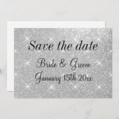 Shining Stars glitzern Save the Date Hochzeitskart (Vorne/Hinten)