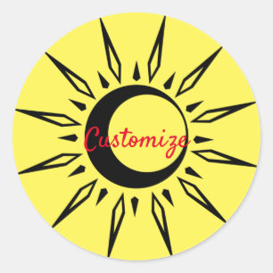 Shining Sun Crescent Moon Thunder_Cove Runder Aufkleber