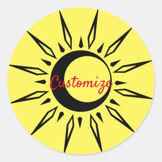Shining Sun Crescent Moon Thunder_Cove Runder Aufkleber (Vorderseite)