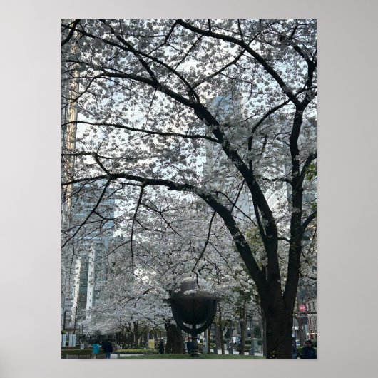 Shinjuku in der Sakura-Saison Poster (Vorne)