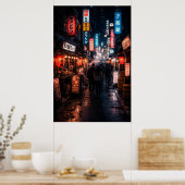 Shinjuku Tokio - Dunkles Thema Poster (Küche)
