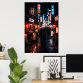 Shinjuku Tokio - Dunkles Thema Poster (Heimbüro)