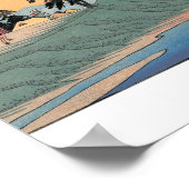 Shinmachi, Japan. Fuji Hintergrund. Poster (Ecke)