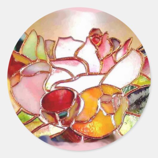 Shinning Flowers Glass Art Stickers (Vorderseite)