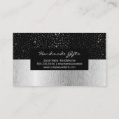 Shinny Dots Muster Schwarz | Silver Natural Patter Visitenkarte (Rückseite)